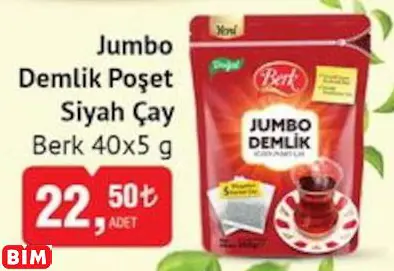 BERK  JUMBO DEMLİK POŞET SİYAH ÇAY